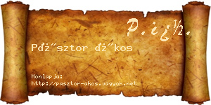 Pásztor Ákos névjegykártya